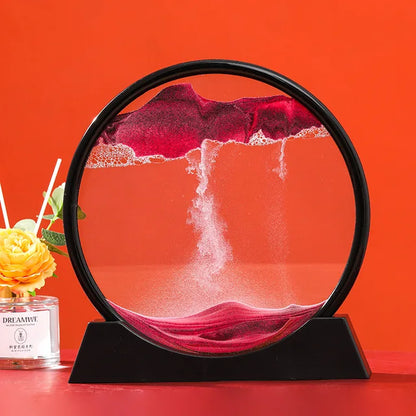 Dynamic Sandscape Art: 7/12 Inch 3D Moving Sand Picture & Hourglass - Home Decor